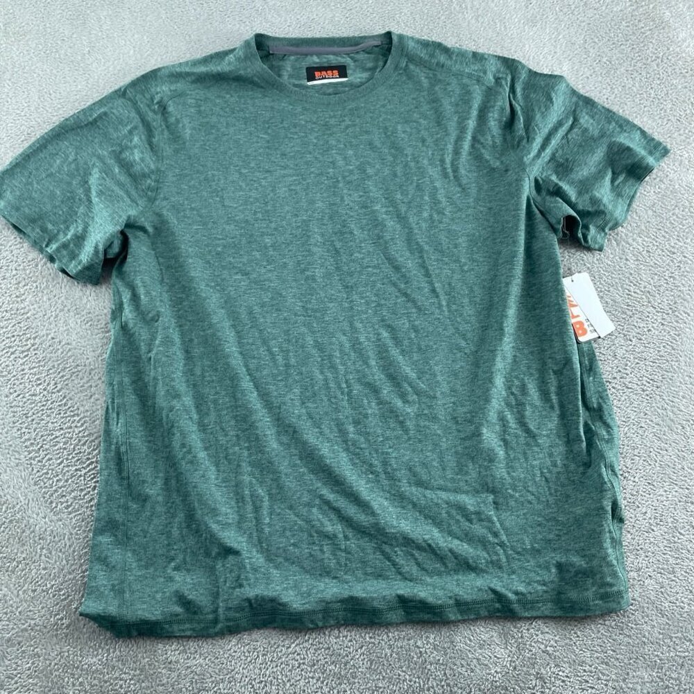 Bass Outdoor Microtech Perf SS Tee XXL Lily Pad Crewneck Shirt For Men NWT 5920